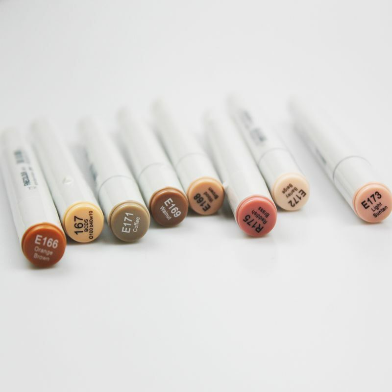 Finecolour Markers Brown Blue Color Double-Ended Art Sketch Drawing Marker Pen