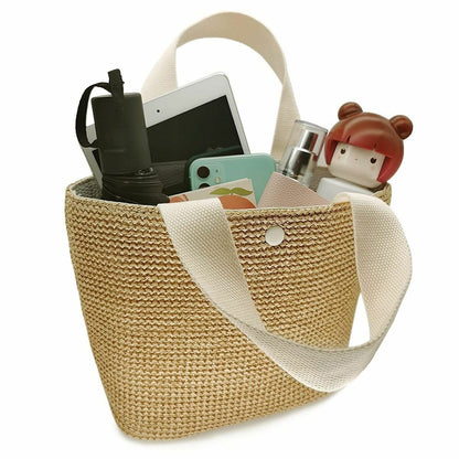 Lady Fashion Wicker Handbag Bags Tote Beach Straw Woven Summer Rattan Basket Bag