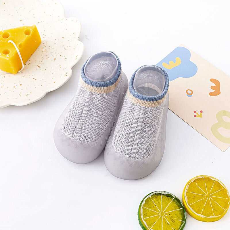 Baby Infant Mesh Toddler Breathable Knit Socks Slipper Rubber Sole Floor Shoes