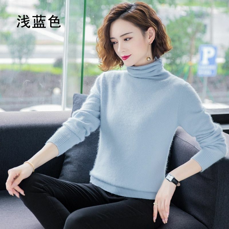 Women Sweaters Turtleneck Pullover Cashmere Knitted Soft Warm Clothes Jumper Top