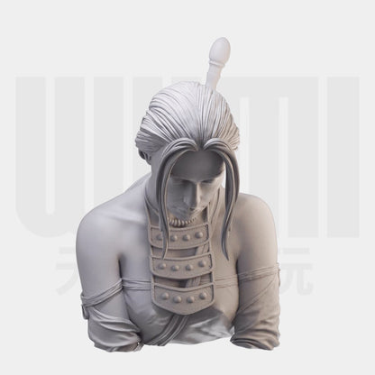 1/10 resin bust figures model Bust of a female swordsman unassembled unpainted