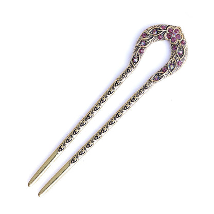 Women Hair Accessories Antique Bronze Plated Hairpins U-Shape Hair Stick Jewelry