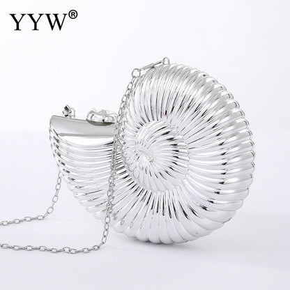 Gold/ Sliver Sling Shell Bag Wedding Crossbody Small Chain PVC Purses 185*150 MM
