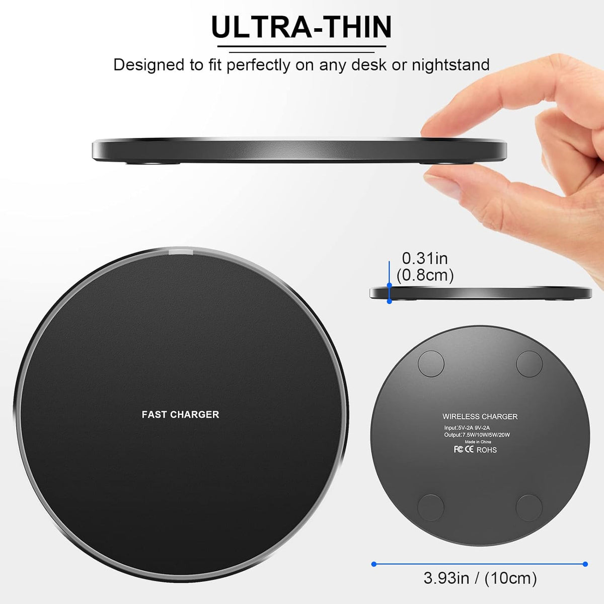Wireless Fast Charger Charging Pad Dock For Samsung Phone Android Cell Phone Lot
