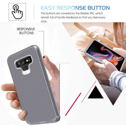 For Samsung Galaxy Note 9 Hard Heavy Duty Case Cover, Tempered Glass Protector