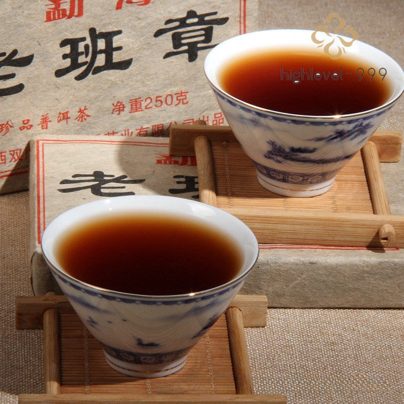 250g Ripe Pu'er Tea Brick 2002 Yunnan Laobanzhang Ancient Tree Spring Aged Tea