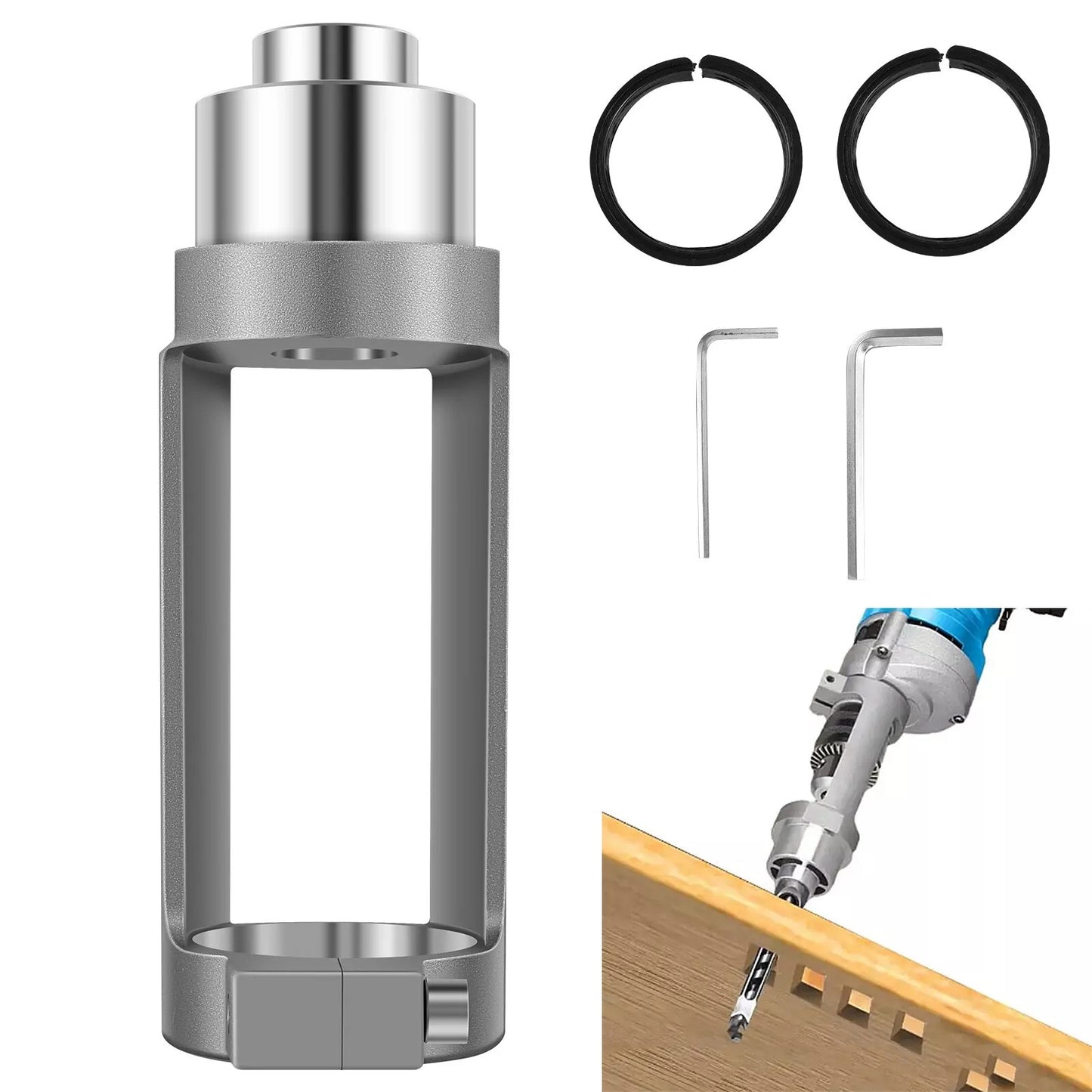 Aluminium Square Hole Drill Bit Adapter Accessory Professional Woodworking Tool
