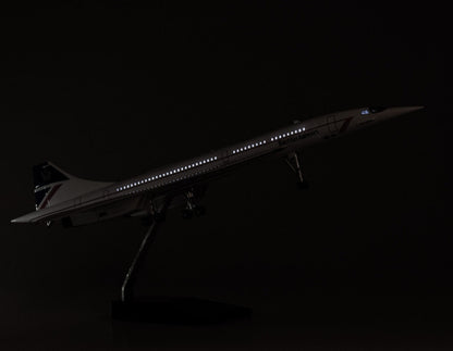 1:125 50CM BRITISH-SINGAPORE Concorde Airplane Led Sound Light Resin Model