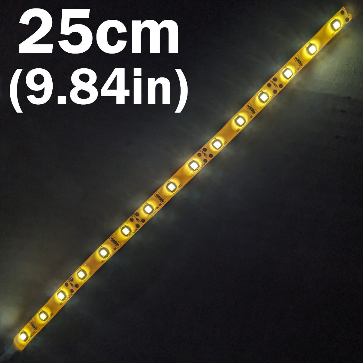 White LED Flexible Strip Lighting - 15 Lights - 25cm Length (About 10 Inches)