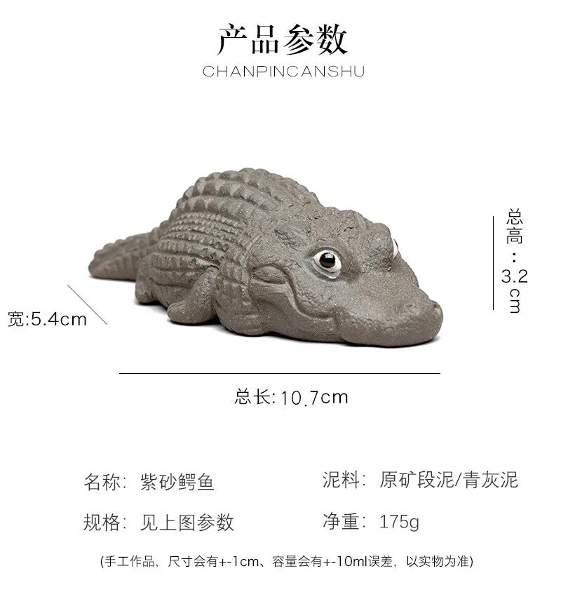 Yixing Raw Ore Purple Sand Tea Pet Crocodile Trinket Pieces Tea Set Accessories