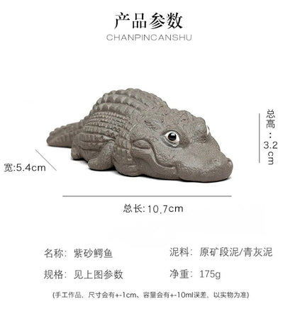 Yixing Raw Ore Purple Sand Tea Pet Crocodile Trinket Pieces Tea Set Accessories