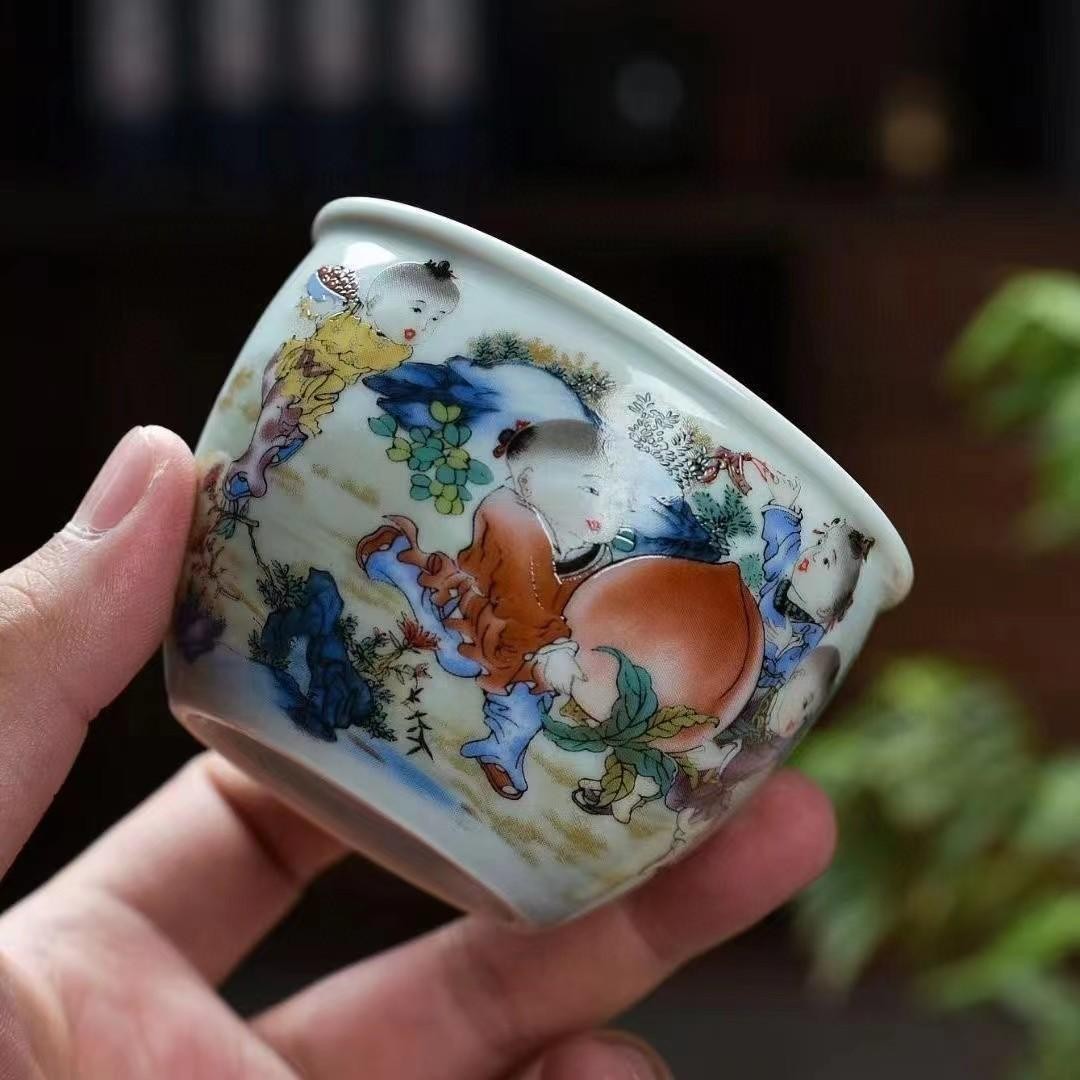 1pc Hulu Little Arhat Master Single Cup Ceramic Kung Fu Tea Set