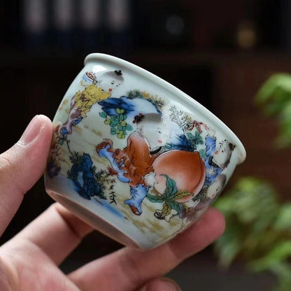 1pc Hulu Little Arhat Master Single Cup Ceramic Kung Fu Tea Set