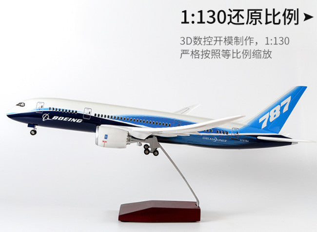 1:130 43CM BOEING 787 Passenger Airplane Landing Gear Resin Aircraft Plane Model
