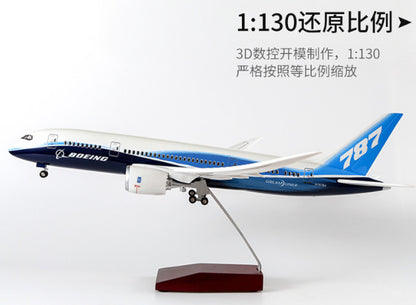 1:130 43CM BOEING 787 Passenger Airplane Landing Gear Resin Aircraft Plane Model