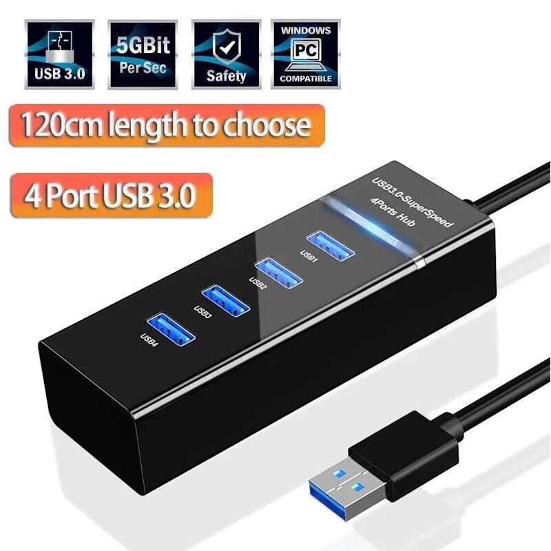 Cargador Enchufe para PC Computadora Mac Laptop 4 Puertos Portatil Adaptador