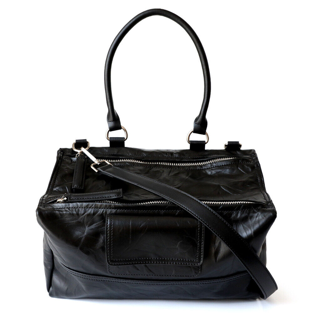 Wrinkled Real Leather Handbag Shoulder Bag Purse Tote w/ lots of pocket Fashion