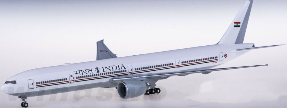1:200 37CM Hogan IAF INDIA BOEING 777-300ER Airplane ABS Plastic Aircraft Model