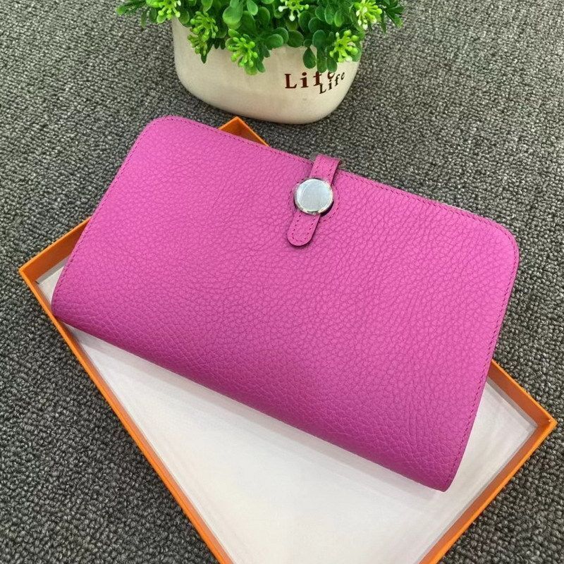 Genuine Leather Long Wallet Buckle Purse Collect Card Holder Cowhide Clutch Bag