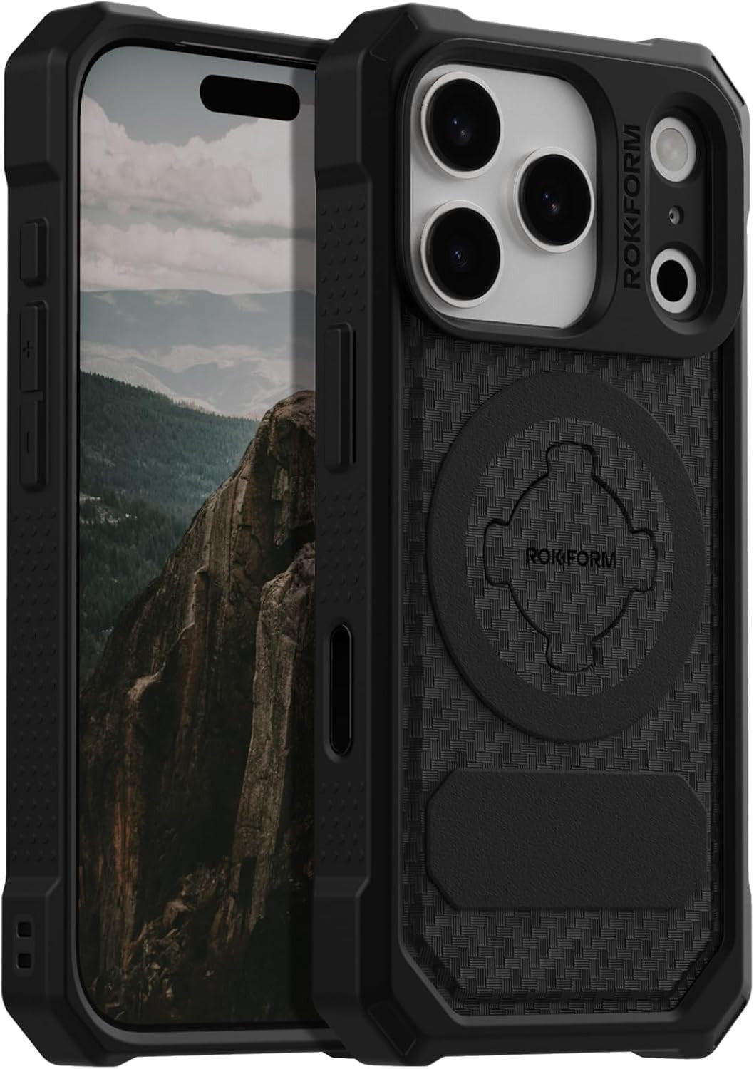 Rugged Case Compatible with Iphone 17 Pro, Magnetic Cover (Black)