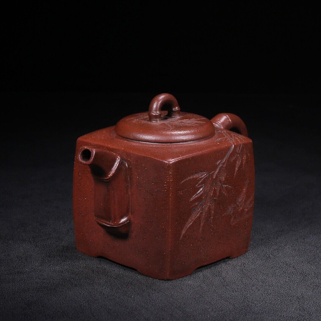 Chinese Yixing Zisha Clay Handmade Exquisite Teapot（四方竹韵 底款：陈荫千）