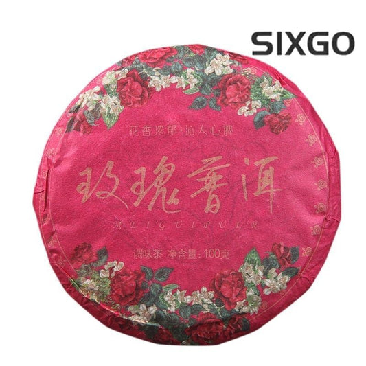 100g Authentic Yunnan Rose Pu'er Tea Flower Tea Mini Ripe Tea Cake Beauty Tea