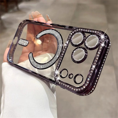 Luxury Glitter Magnetic Clear Case for iPhone 17/16/15/14 Pro Max Plus 7 color