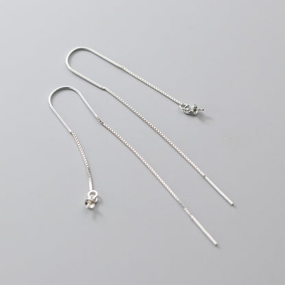 925 Sterling Silver Threader Ear Thread Earrings with Peg Cap DIY Findings