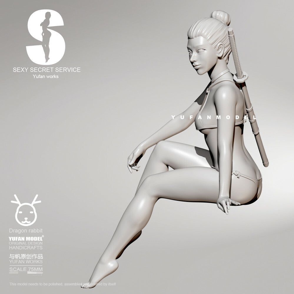 1/24 resin figure model Sexy female swordsman Unassembled Unpainted