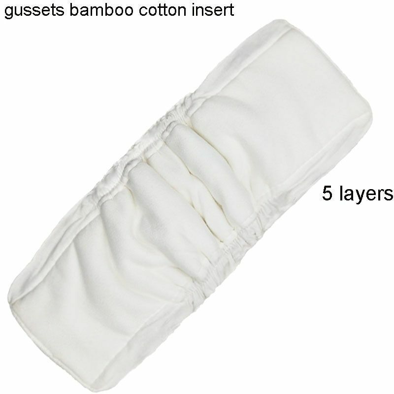 Reusable Washable Diaper Inserts Bamboo Cotton Elastic Inserts Boosters Liners
