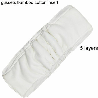 Reusable Washable Diaper Inserts Bamboo Cotton Elastic Inserts Boosters Liners
