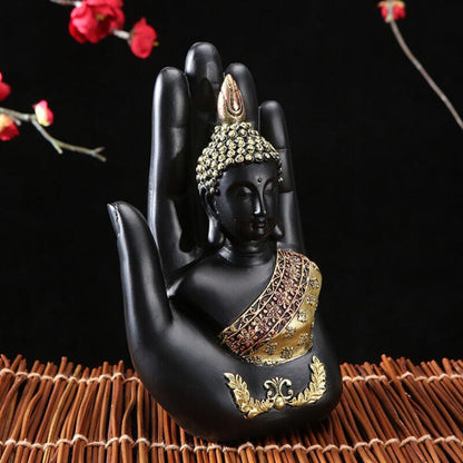 7.08" Buddha Sculpture Green Resin Hand Made Buddhism Statue Home Decoration