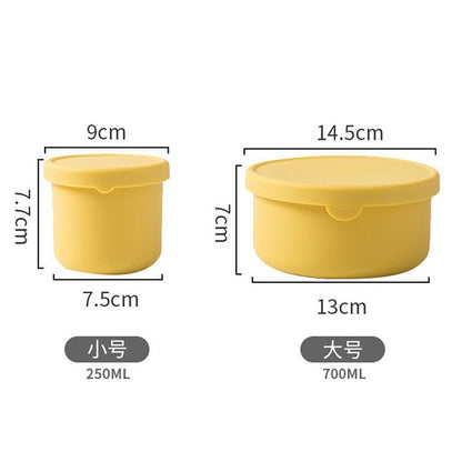 Food Storage Container Silicone Reusable W/ Airtight Lid Snack Lunch Bento Boxes
