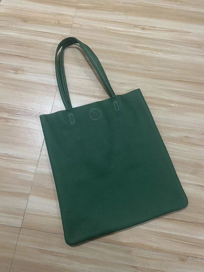 Women Tote Bag Simple Girl Cowhide Handbag Student Shoulder Bag