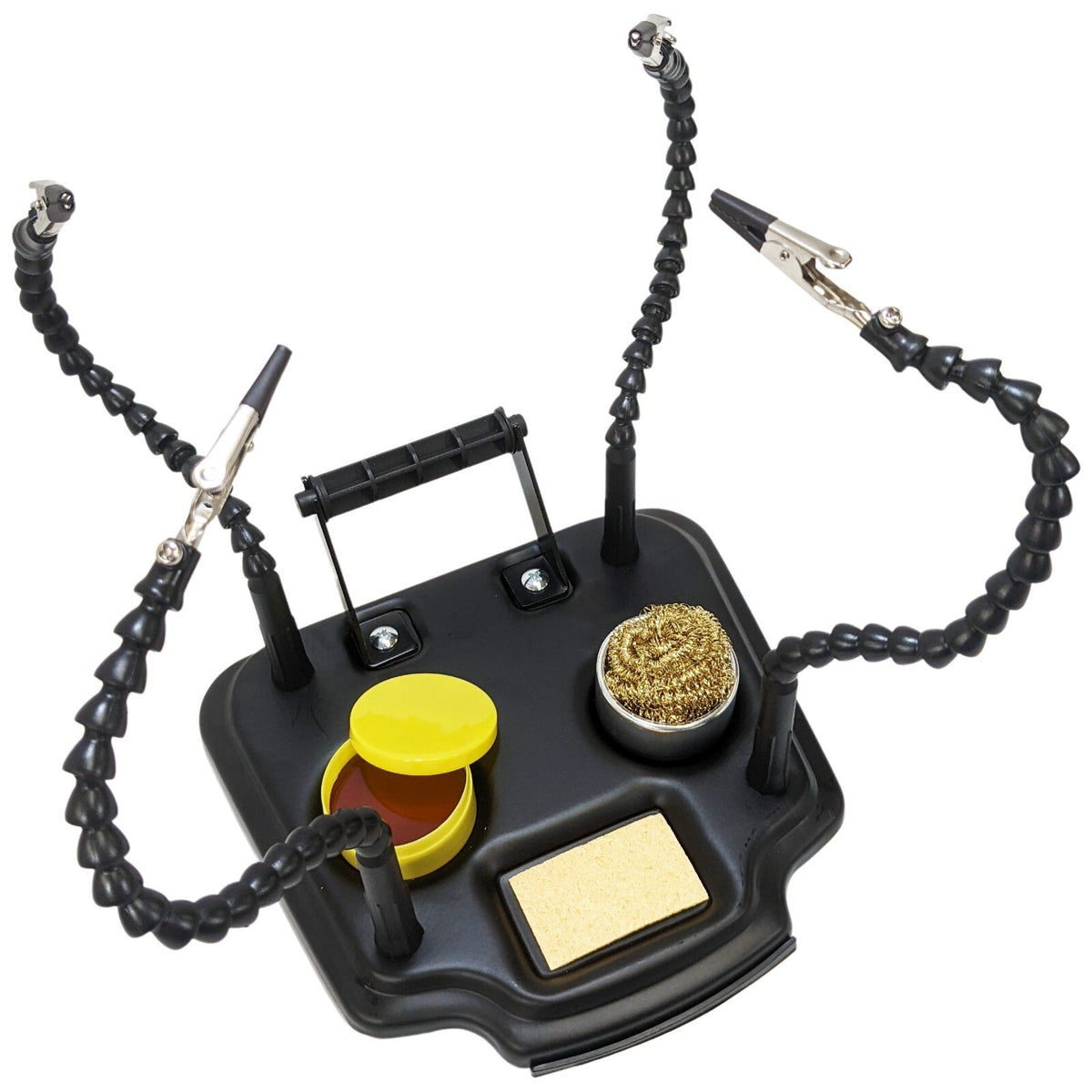 Helping Hands Flexible Gooseneck Arms with Flux, Brass Sponge, Solder Dispenser