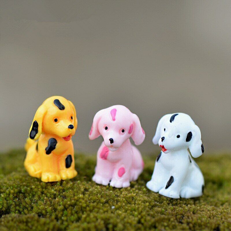 Mini 5PCS Three-color Spotted Dog Decor Supplies Garden Deco Creative Handicraft