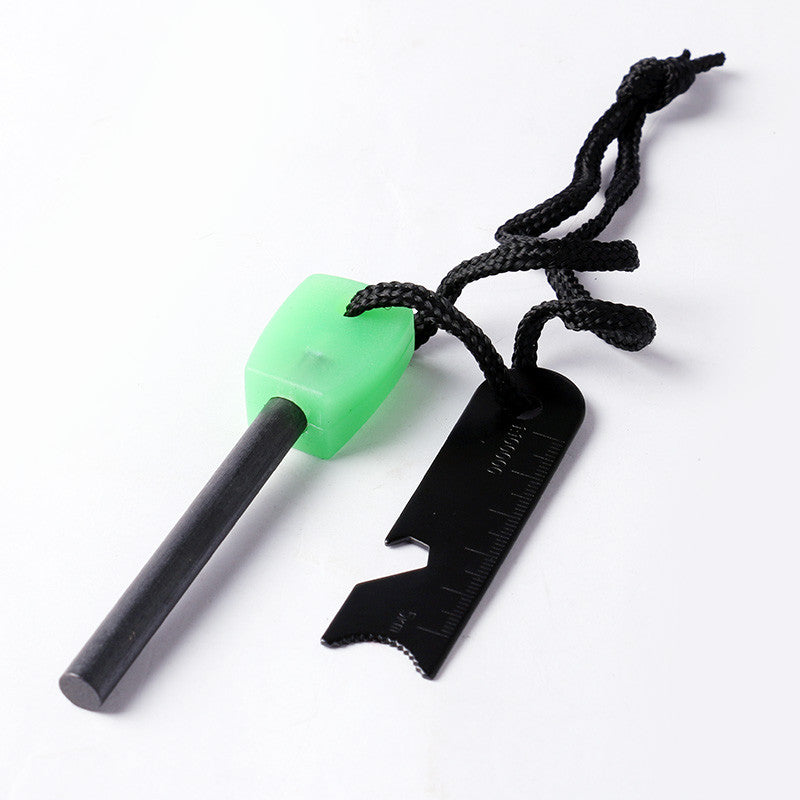 Fire Starter - Includes Flint with Ruler, Bottle Opener, and Whistle w/ Lanyard