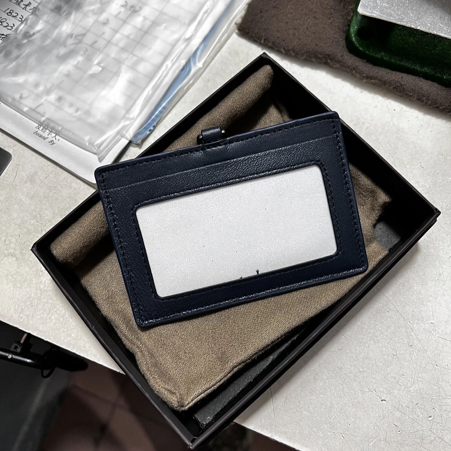 Card Holder 100% Sheepskin Bag Woven Men's Name Card Women's Employee Bags 2023