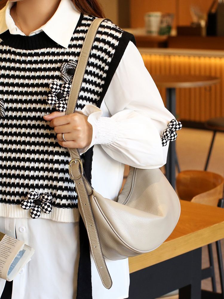 Dumpling Bag Crossbody Large Niche Authentic Leather Tactile Feel Shoulder Purse