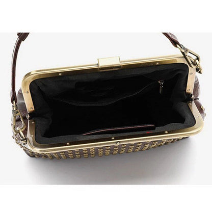 Vintage Rivet Handbag Crossbody Purse Synthetic Leather Shoulder Bag 24*10*18 CM