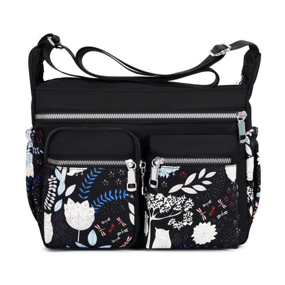 Crossbody Bag Waterproof Nylon Flower Shoulder Messenger Casual Ladies Handbag