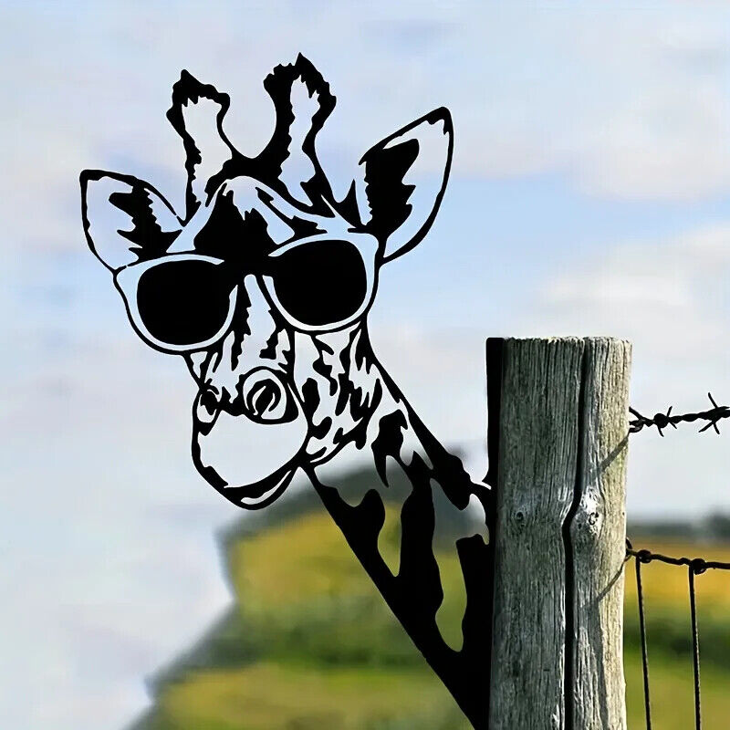 Black Steel Silhouette Laser Cutout Animal Shape Decor for Farmhouse Garden Lawn