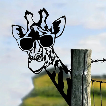 Black Steel Silhouette Laser Cutout Animal Shape Decor for Farmhouse Garden Lawn