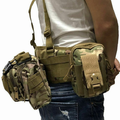 Army War Battle Belt Military Tactical Nylon Waist Bag Tools Carrier CS Belt
