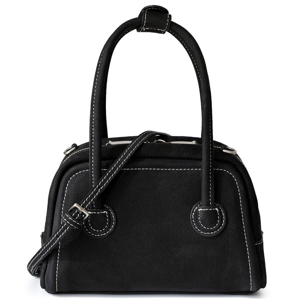 Small Mini Real Leather Handbag Boston Tote Purse Shoulder Bag Crossbody Fashion