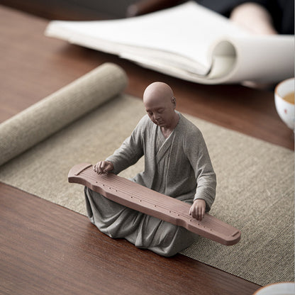 Handmade Tea Pet Home Ornaments Monk Statue Safety Good Luck Tea Tray Decoration