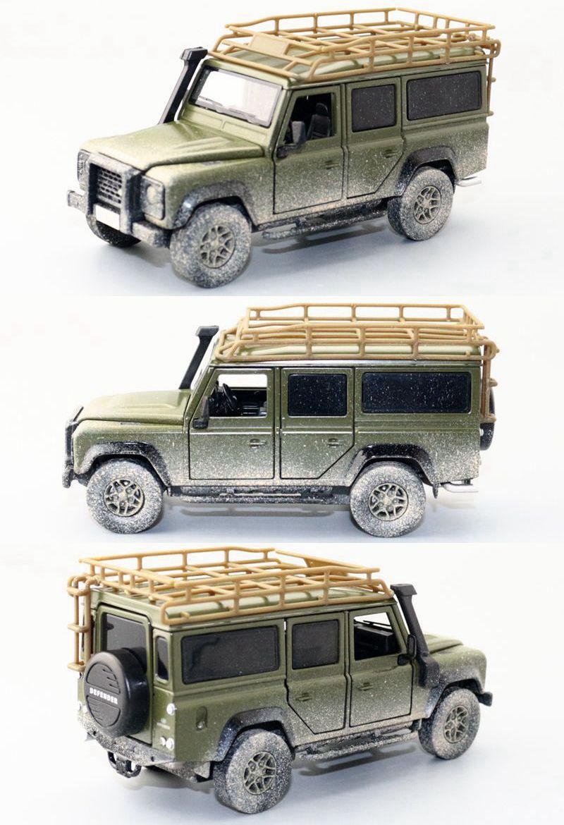 1:32 Diecast 2010 Land Rover Defender Metal Car Model Toy Door Open Sound Light