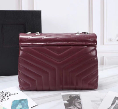Large Computer Bag Tote Diamond Pattern Bag Metal Chain Shoulder Crossbody Purse