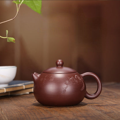 China Yixing Zisha Pottery Purple Zhu Clay Handmade 150cc Branch Teapot