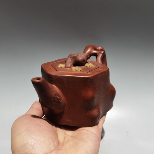 Chinese Yixing Zisha Clay Handmade Exquisite Kung Fu Tea Set Teapot 梅花树桩壶 底款：顾景舟
